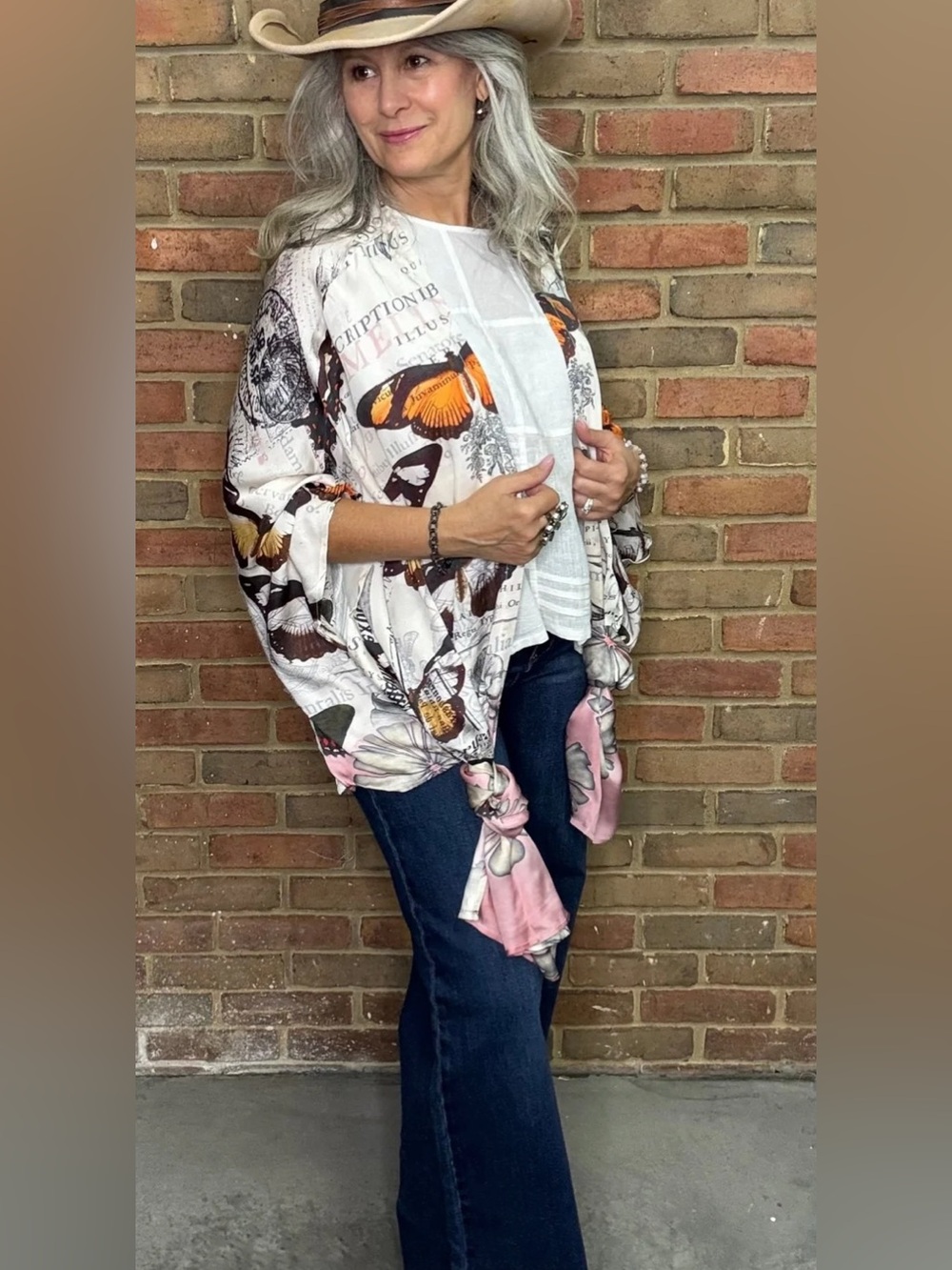 NWT A Rare Bird Silk Butterfly Kimono O/S - Picture 5 of 5